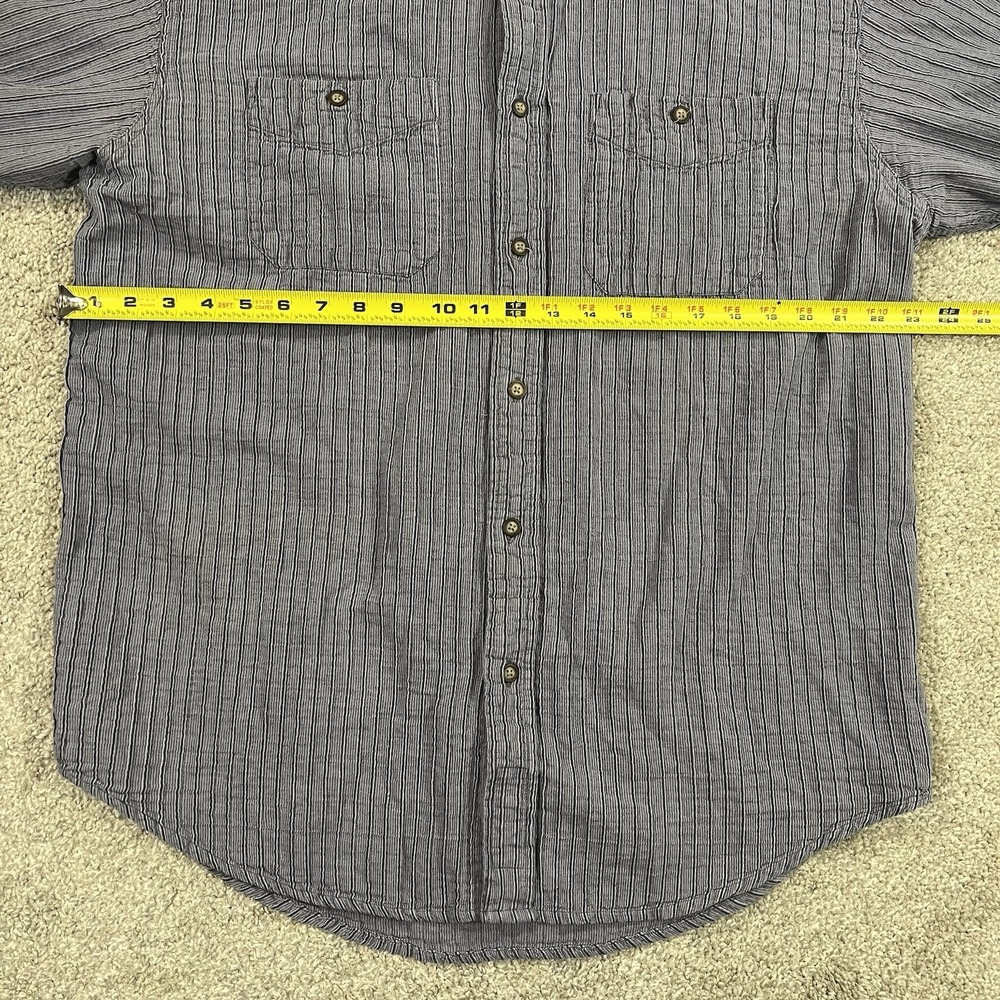 VTG Territory Ahead Textured Stripe Shirt XL Cotton Button Down Rugged Casual - Picture 7 of 10